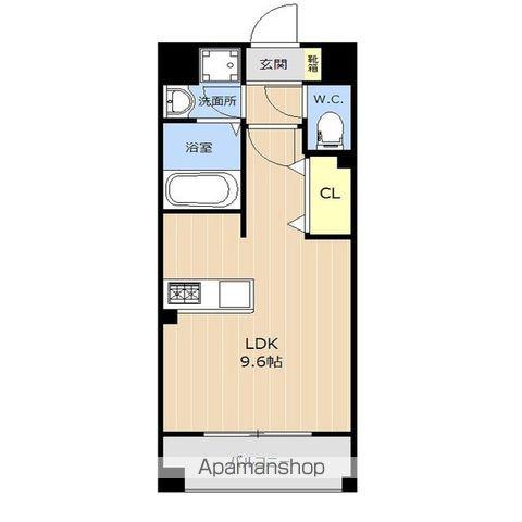 LIBTH高宮通(ワンルーム/6階)の間取り写真