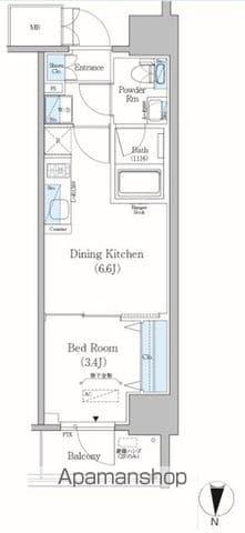 アーバネックス錦糸町(1DK/13階)の間取り写真