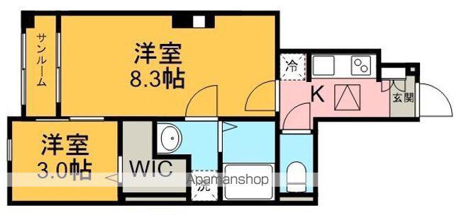 ガーデン丸友Ⅰ(2K/1階)の間取り写真