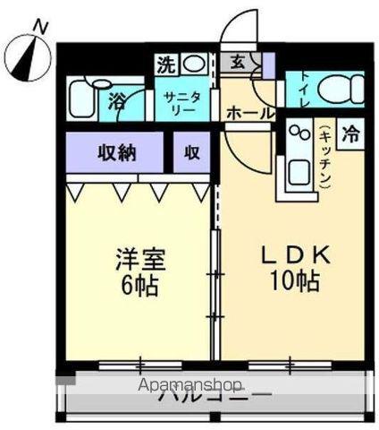 AMS4観光町(1LDK/6階)の間取り写真