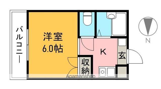 サニーパレス朝倉(1K/1階)の間取り写真