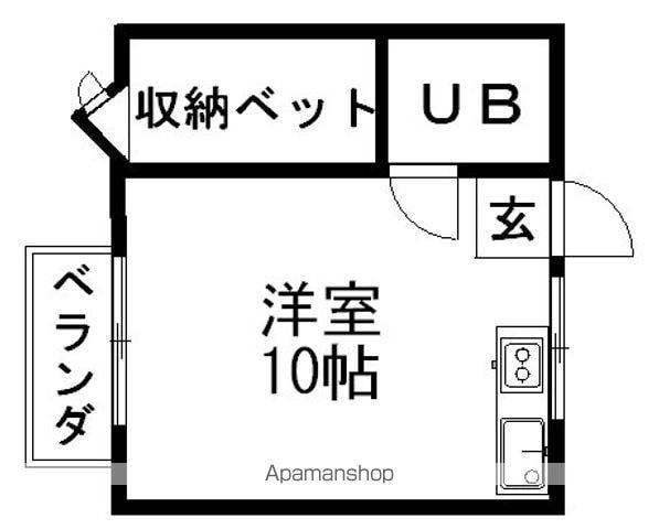 レジデンス美原B棟(ワンルーム/2階)の間取り写真