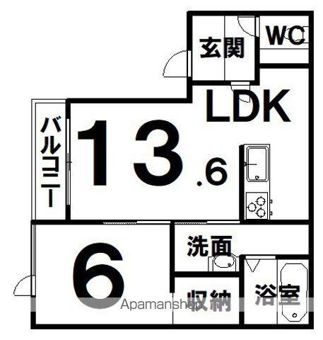 SOLE(1LDK/1階)の間取り写真