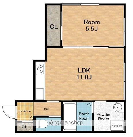 ランマンスクエア(1LDK/2階)の間取り写真