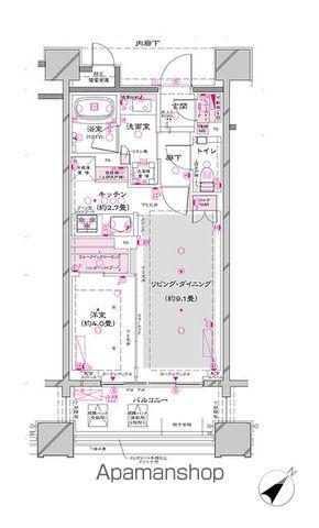 オーパスレジデンス銀座イースト(1LDK/4階)の間取り写真