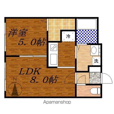 フレンズN20(1LDK/2階)の間取り写真