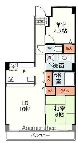 ル・ボア平喜(2LDK/3階)の間取り写真