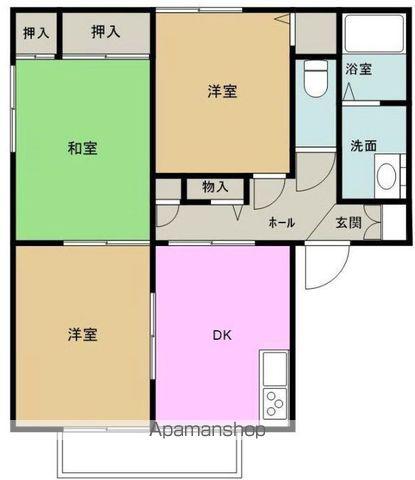 フォレストガーデン(3DK/2階)の間取り写真