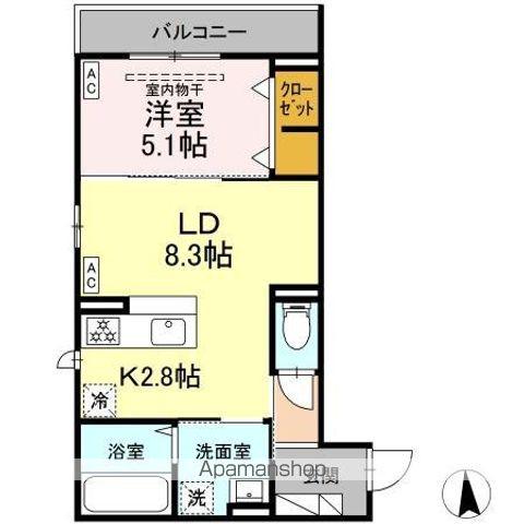 D-ROOM小田原2丁目A(1LDK/3階)の間取り写真