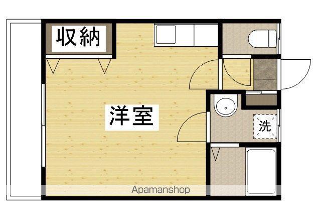 りんごの木Ⅰ棟(ワンルーム/2階)の間取り写真