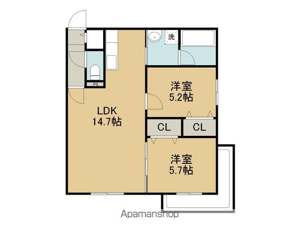 センチュリー信濃(2LDK/2階)の間取り写真