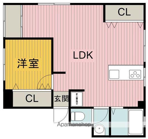 三隆コーポラス(ワンルーム/4階)の間取り写真