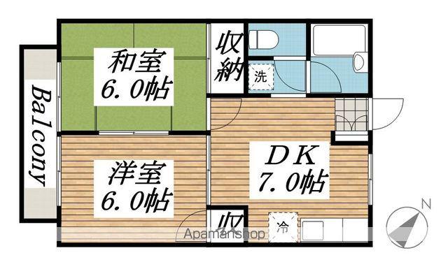 サマックスヴィラ岡田(2DK/2階)の間取り写真