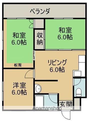 坂本マンション(3DK/3階)の間取り写真