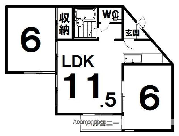 セーフティーハイムポプラ(2LDK/2階)の間取り写真