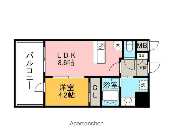 ベネフィス博多南グランスウィート(1LDK/4階)の間取り写真