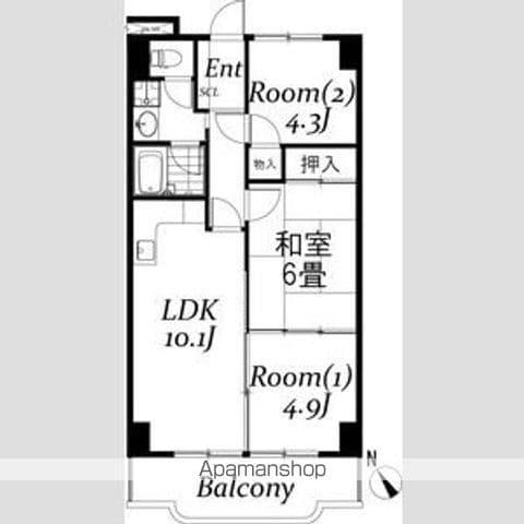 シュターンハイム第一(3LDK/9階)の間取り写真