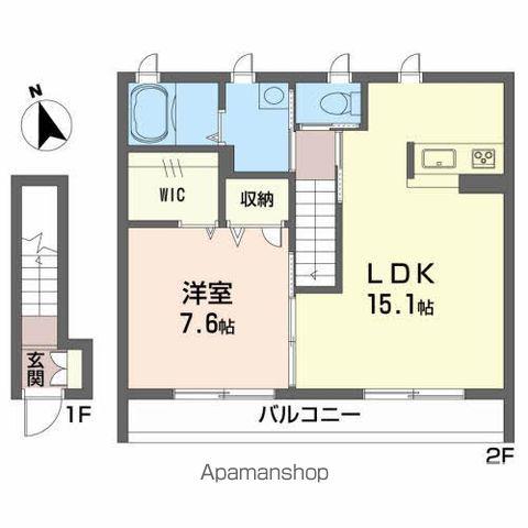GARDEN ROAD(1LDK/2階)の間取り写真