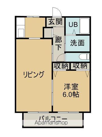 Tハイム(1LDK/2階)の間取り写真