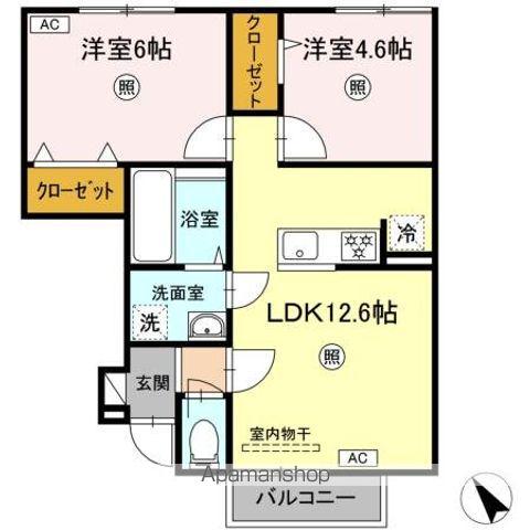 リアンシー中田(2LDK/1階)の間取り写真