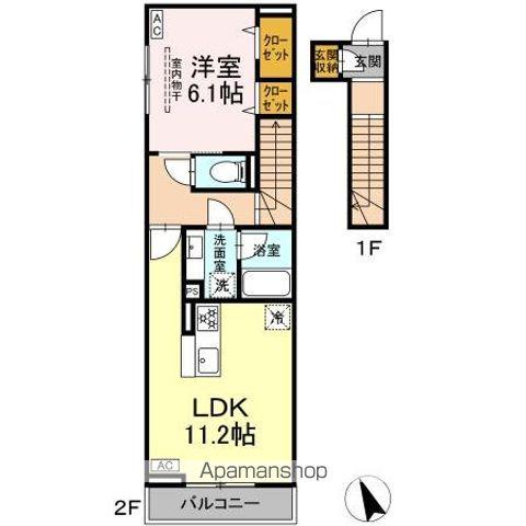 D-ROOM高円寺北3丁目(1LDK/2階)の間取り写真