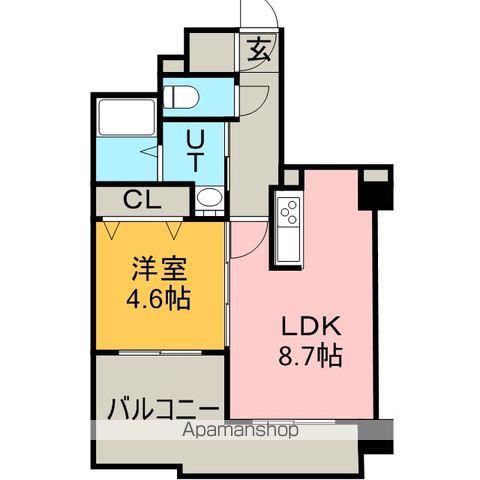 S-FORT北大前(1LDK/5階)の間取り写真