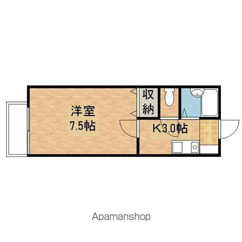 ウイング土屋Ⅱ(1K/1階)の間取り写真