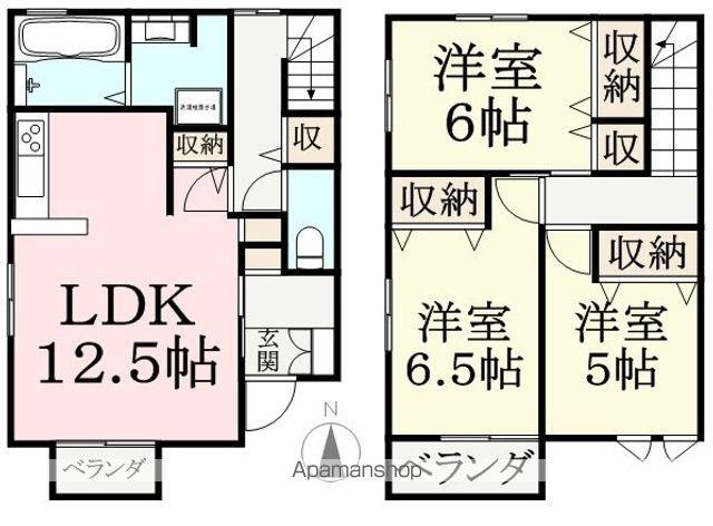 レミューチモリ(3LDK/1階)の間取り写真