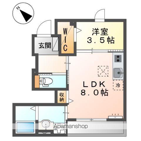 フェリシテⅡ(1LDK/1階)の間取り写真