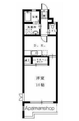 ビル HUEM(1K/4階)の間取り写真