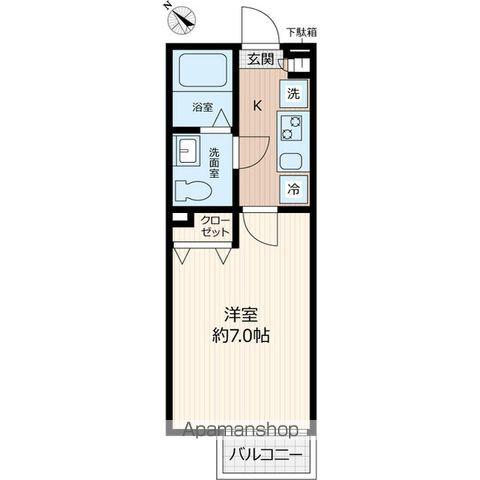 パステール・グラン桜木(1K/2階)の間取り写真