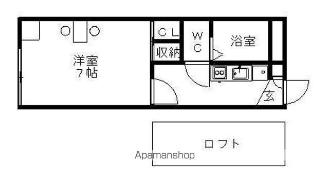 レオパレス琴音(1K/1階)の間取り写真