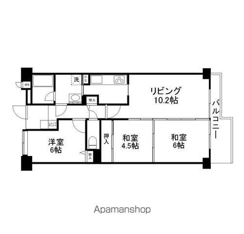 シャルマンコーポ野洲2(3LDK/1階)の間取り写真
