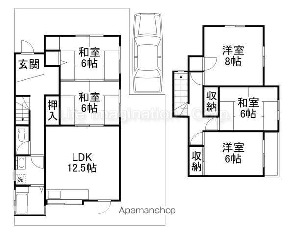 東海道本線 瀬田駅(滋賀) 徒歩23分 2階建 築40年(5LDK)の間取り写真