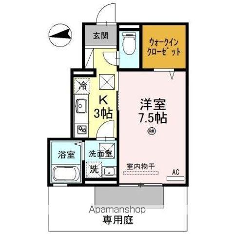 プレジデント セキエイ(1K/1階)の間取り写真