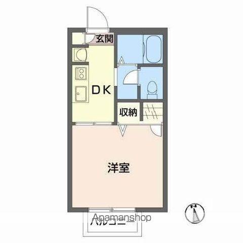 コーポソレイユ(1K/1階)の間取り写真