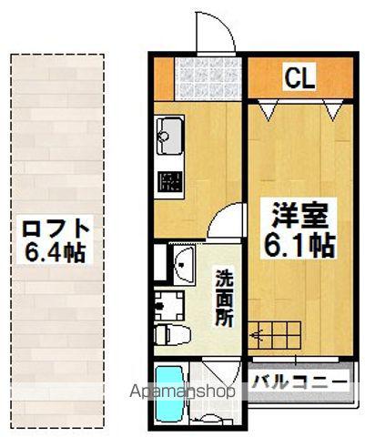 シュトゥルデール幸通(1K/2階)の間取り写真