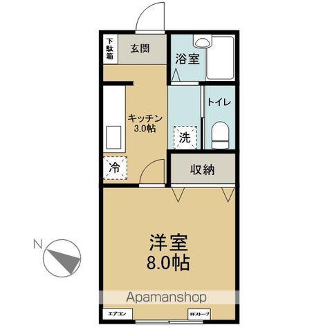 ベルシティ大矢沢C(1K/2階)の間取り写真