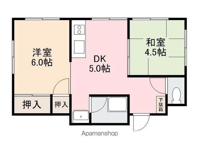共栄桜町ビル(2DK/3階)の間取り写真