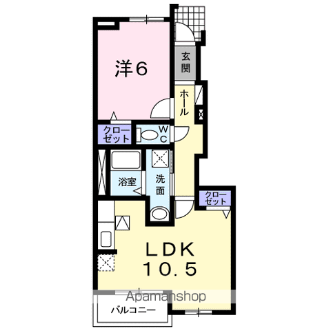 プロムナード・ソレイユ(1LDK/1階)の間取り写真