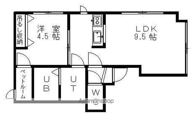 ソシアルトミイNO63(1DK/3階)の間取り写真
