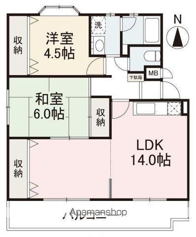 リッチアイランドⅡ(2LDK/2階)の間取り写真