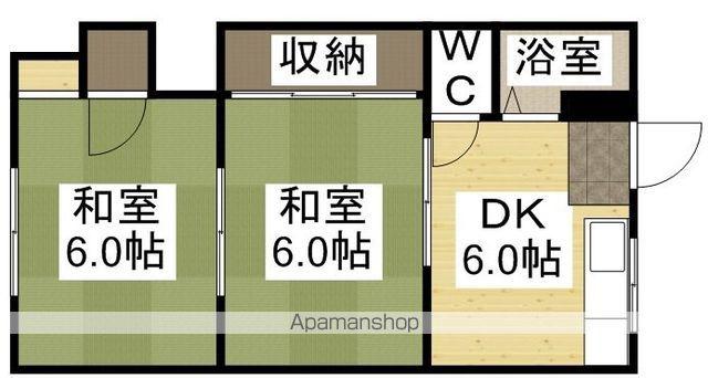 赤田荘(2DK/2階)の間取り写真