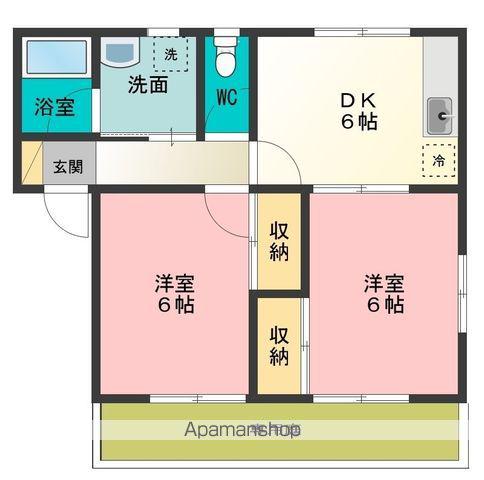 ウィングM(2DK/1階)の間取り写真