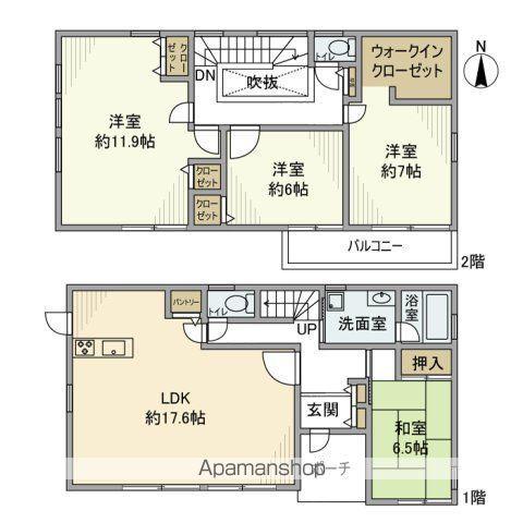 名鉄名古屋本線 奥田駅 徒歩10分 2階建 築12年(4LDK)の間取り写真