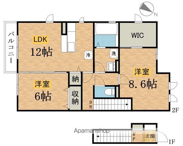グラン・プレジール(2LDK/2階)の間取り写真