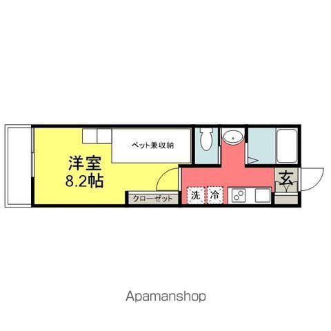エヌズハウス東橋本(1K/1階)の間取り写真
