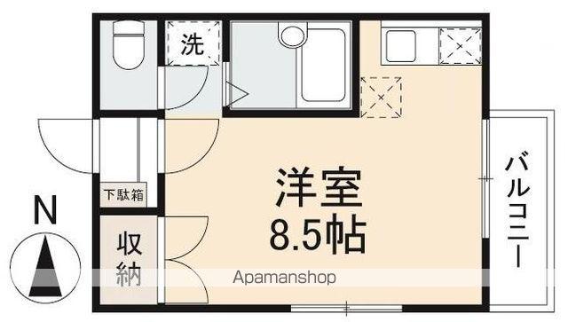 グランドハイツ増田(ワンルーム/1階)の間取り写真