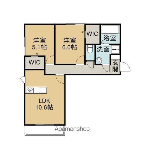 ベル・クレール・ルポ(2LDK/3階)の間取り写真