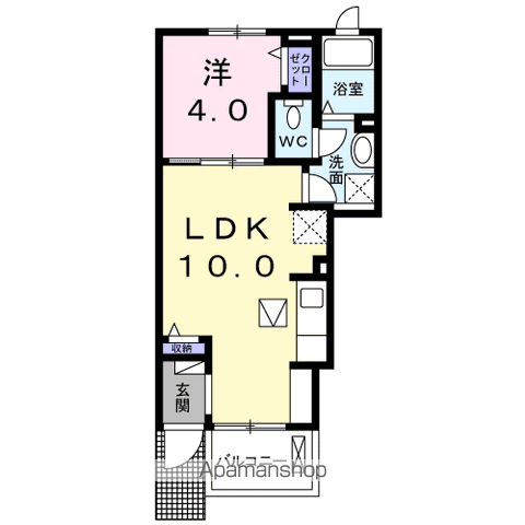 グリーン ハーモニー(1LDK/1階)の間取り写真